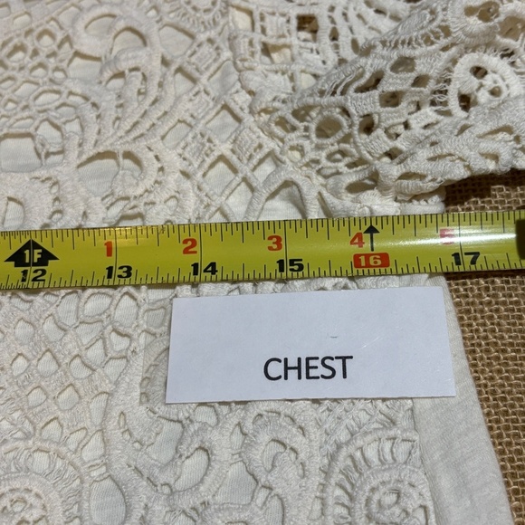 Anthropologie Eri + Ali Women Crochet Lace Blouse Sz S Boho Romantic Cottagecore - Picture 8 of 10